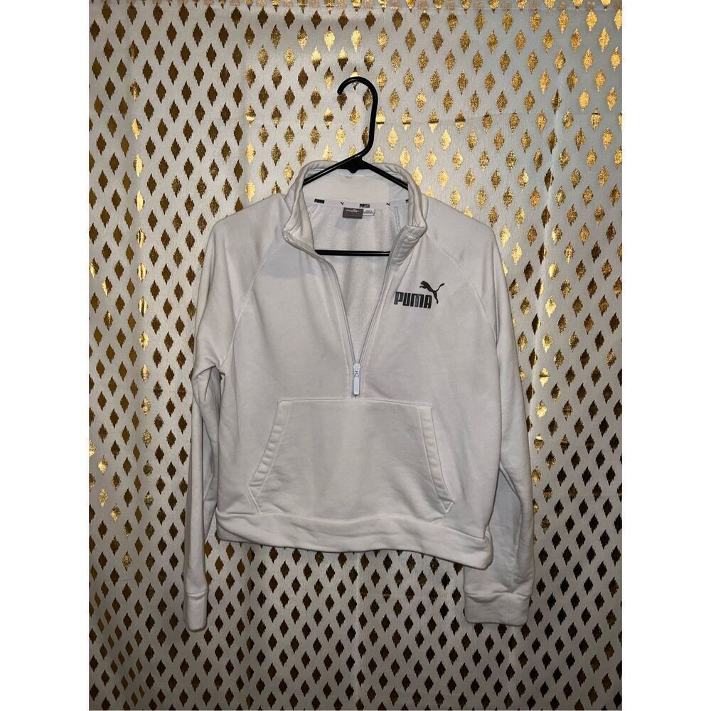 Puma half zip white sweater size S